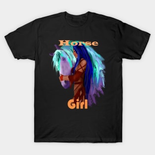 Cute Colorful Rainbow Tribal Native American Horse Girl Quote T-Shirt